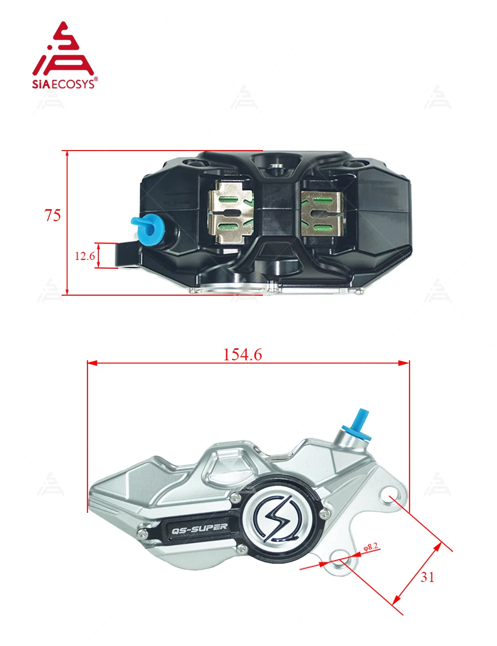QS 4피스톤 220mm 단조 알루미늄 디스크 브레이크 - Forged Front Brake Caliper 4 Piston 리뷰 및 가격